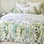 Linge de lit Alice en coton imprimé (blanc / vert)