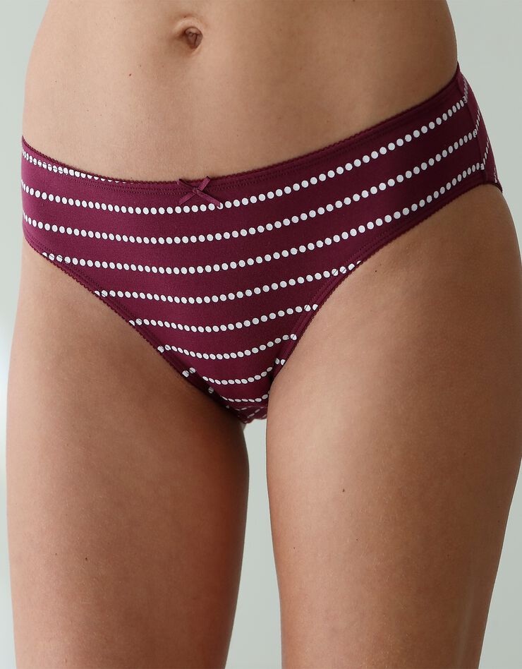 Culotte midi coton imprimé "fleur de lys" - lot de 4 (émeraude / bordeaux) Culotte midi coton imprimé "fleur de lys" - lot de 4 (émeraude / bordeaux)