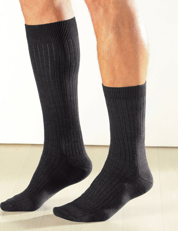 Chaussettes 90% laine - lot de 2 paires (anthracite)