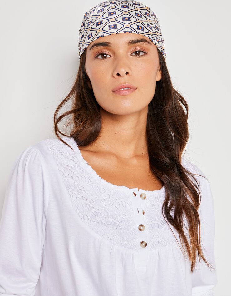 Tee-shirt macramé manches longues (blanc) Tee-shirt macramé manches longues (blanc)