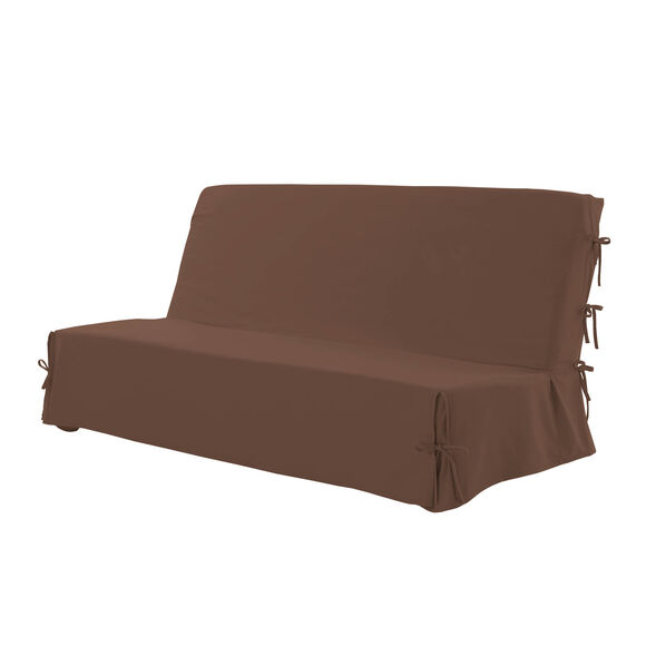 Housse clic-clac standard coton bachette uni (chocolat)