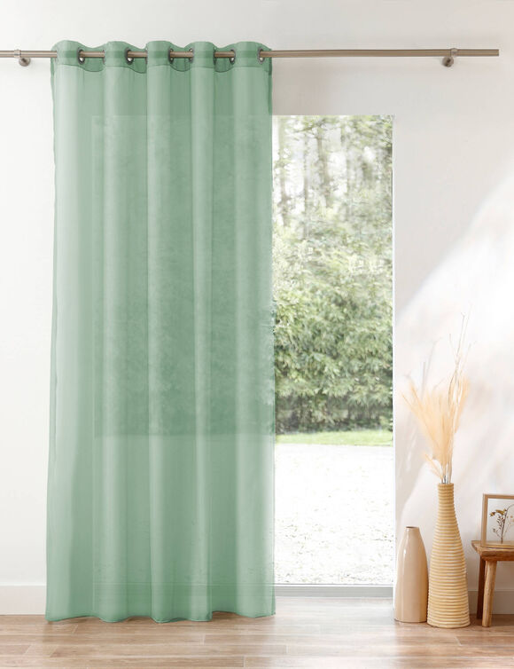 Panneau voile uni finition œillets (vert)