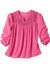 Blouse macramé manches 3/4 (rose)