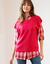 Pull torsadé sans manches, épaules tombantes (bois de rose)