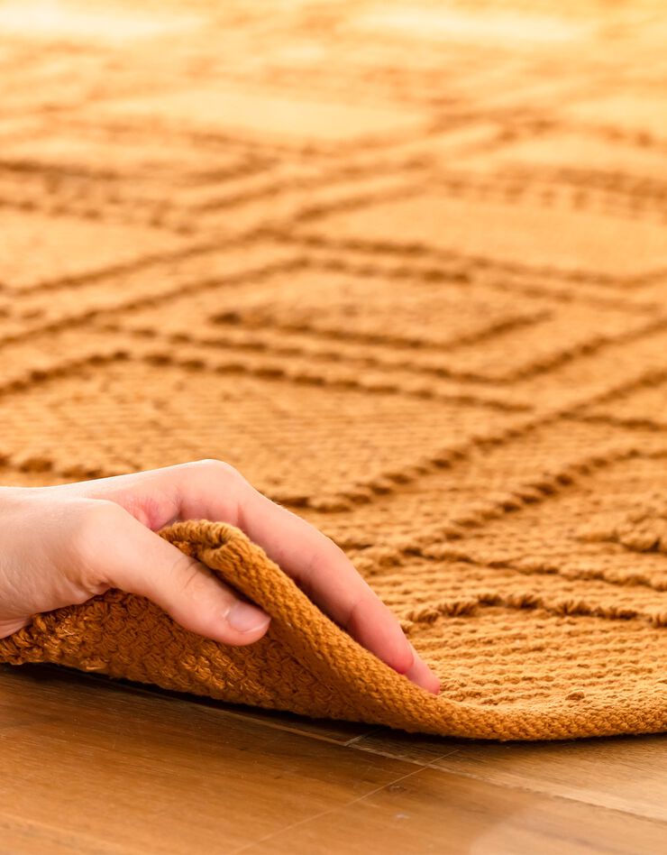 Tapis bouclette en coton imprimé (tabac)