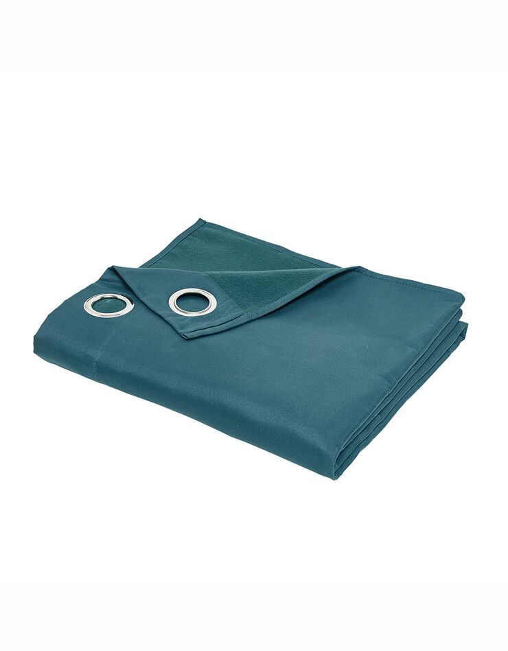 Rideau oeillets uni (bleu paon)