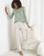 Pyjama pantalon imprimé "Madère" (vert / beige)