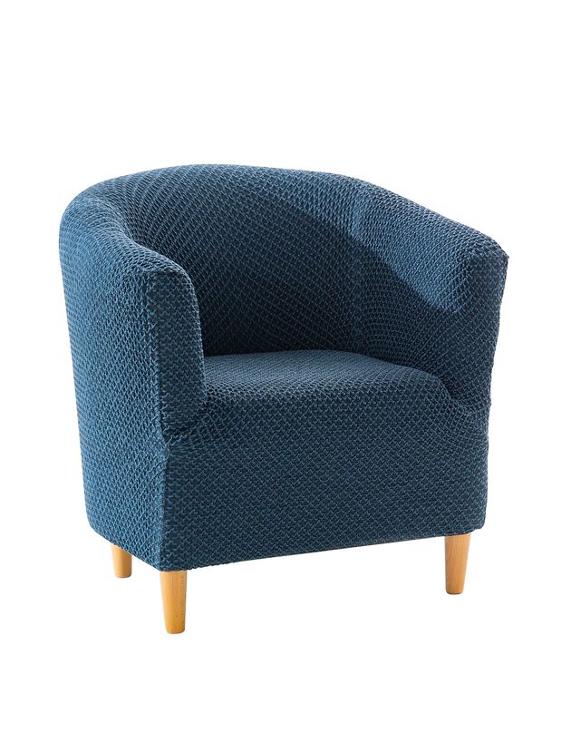Housse texturée bi-extensible spéciale fauteuil cabriolet (bleu)