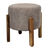 Tabouret cylindrique, pieds en  bois (gris)