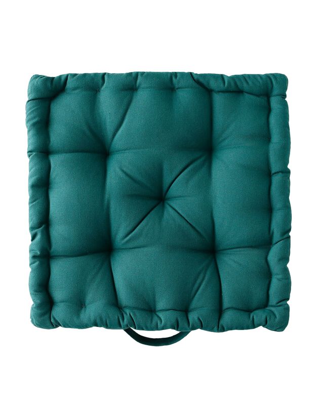 Coussin de sol uni coton (vert)