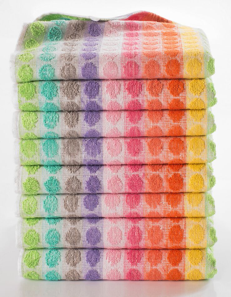 Essuie-mains éponge pois rayures - lots (multicolore) Essuie-mains éponge pois rayures - lots (multicolore)