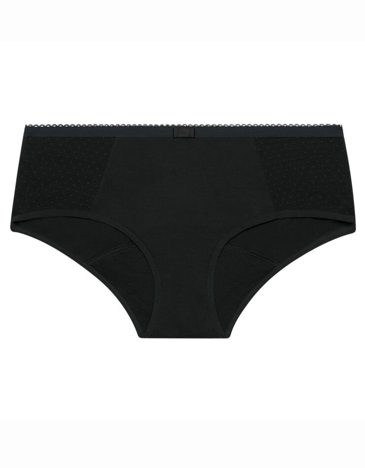 Shorty menstruel lavable en coton bio(1) flux abondant Dim® Protect (noir) Shorty menstruel lavable en coton bio(1) flux abondant Dim® Protect (noir)