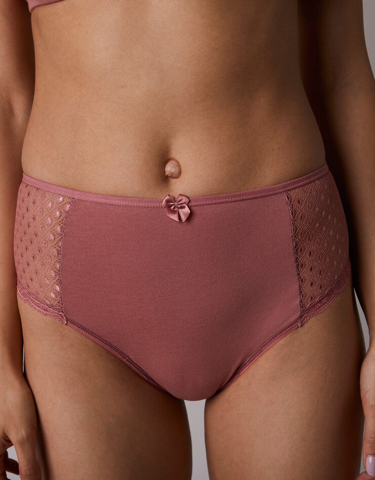Culotte maxi dentelle coton uni et imprimé floral Tropea - lot de 4 (grenade + noir) Culotte maxi dentelle coton uni et imprimé floral Tropea - lot de 4 (grenade + noir)