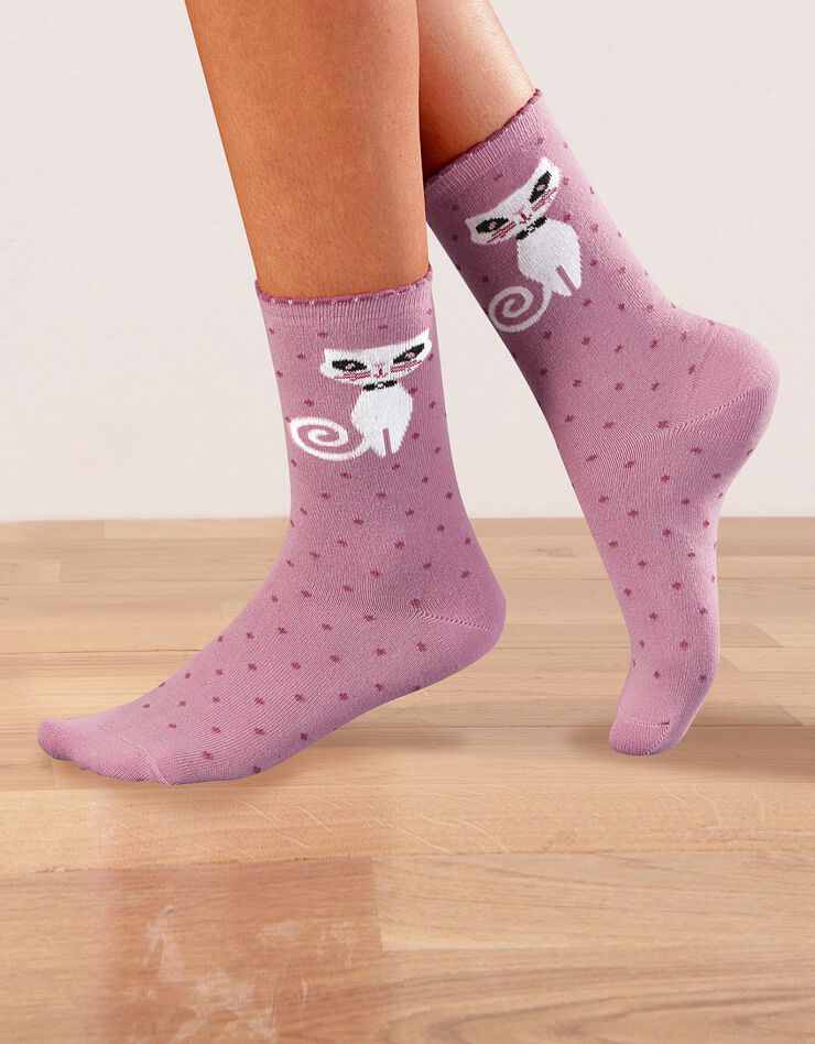 Chaussette fantaisie - lot de 3 paires (lot rose)