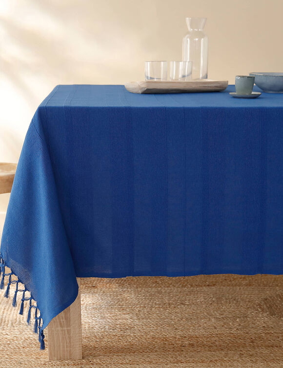 Nappe coton tissage artisanal (bleu)