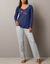 Pantalon de pyjama uni Estrella - coton (gris chin&eacute;)