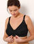 Soutien-gorge grand maintien ouvert devant, spécial "poitrine lourde" -  sans armatures (noir)