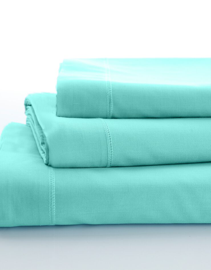 Linge de lit uni coton (lagon)