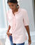 Chemisier manches courtes uni, gaze de coton (rose gris&eacute;)