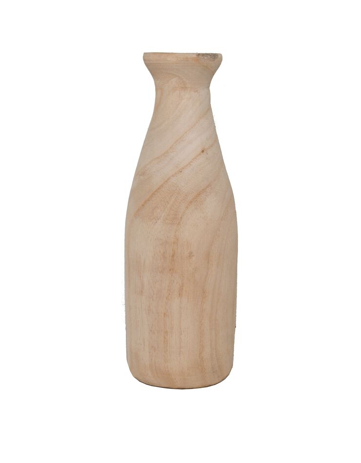 Vase en bois brut forme bouteille - hauteur 23 cm (bois) Vase en bois brut forme bouteille - hauteur 23 cm (bois)