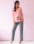 Pyjama imprimé chat - lot de 2 (pêche + céladon)