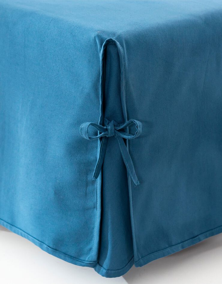 Housse clic-clac standard coton bachette uni (bleu)