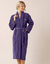 Peignoir mixte adulte éponge bouclette col châle personnalisable (aubergine)