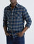 Chemise carreaux &eacute;cossais flanelle (marine / gris)