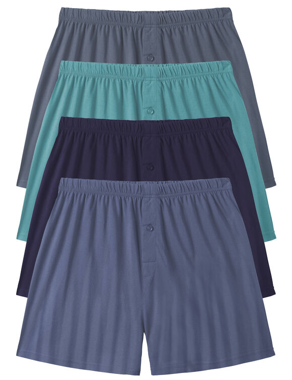 Cale&ccedil;on flottant ouvert uni - lot de 4 (bleu)