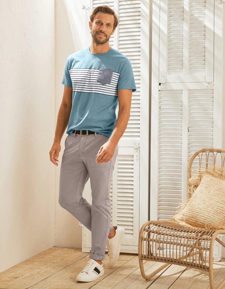 Pantalon chino uni sergé stretch grand confort (beige) Pantalon chino uni sergé stretch grand confort (beige)