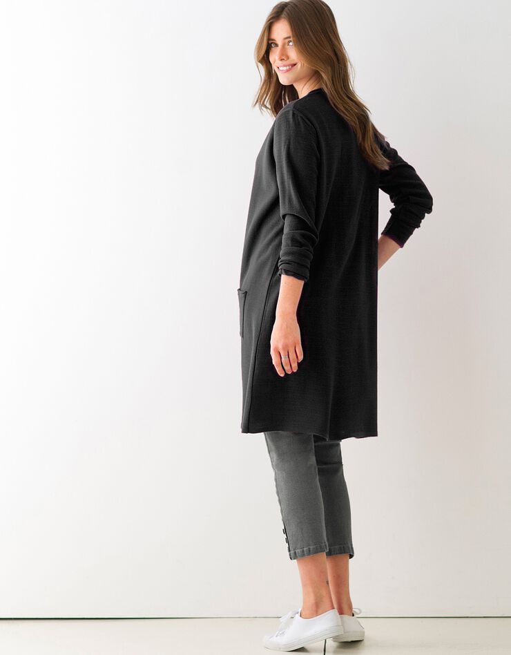 Long gilet toucher cachemire (noir) Long gilet toucher cachemire (noir)