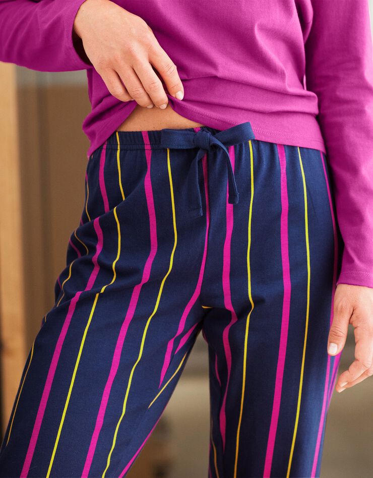 Pantalon de pyjama imprimé rayé Estrella - coton (marine)