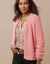 Gilet paletot maille perlée fantaisie (rose blush)