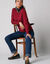 Pull col rond uni, manches longues (prune)