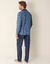 Pyjama coton fantaisie manches longues (marine)