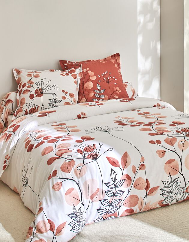 Linge de lit Danae en coton imprimé (terracotta)
