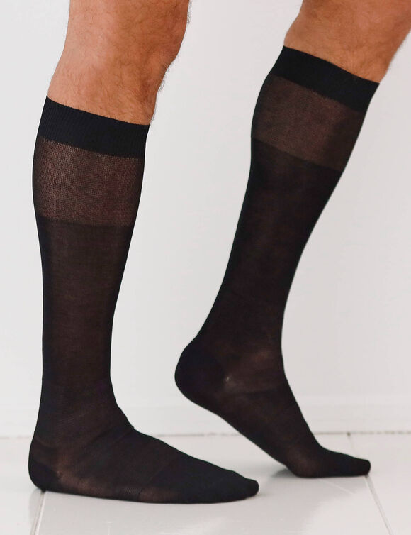 Chaussettes fil d'Ecosse effet massant - lot de 2 paires (noir)