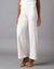 Pantalon large stretch, taille élastiquée (écru)