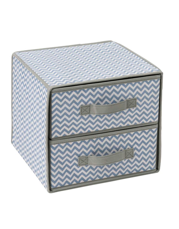 Cube 2 tiroirs tissu (gris)