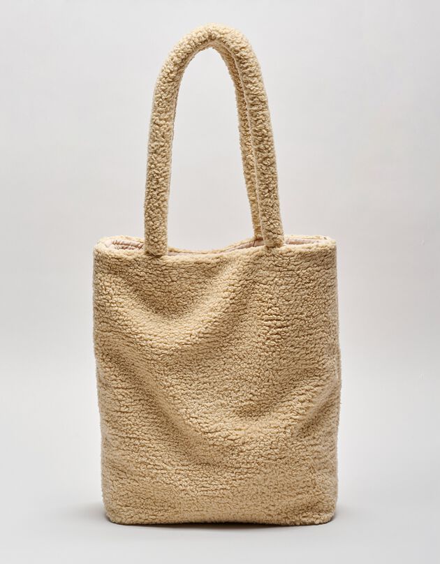Sac tote-bag en sherpa Savana (sable)