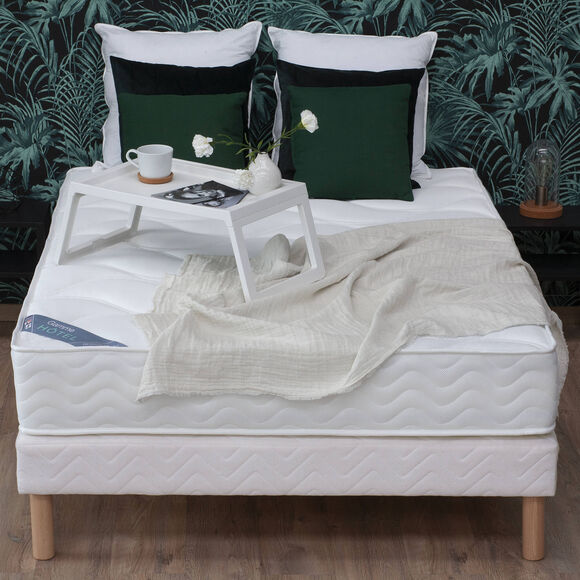 Matelas jusqu'à 690 ressorts ensachés 5 zones qualité hôtellerie H24 cm (blanc)