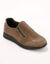 Baskets zippées spécial pieds sensibles en tissu extensible  (taupe)