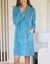 Robe de chambre maille polaire col ch&acirc;le - Longueur 95 cm (turquoise)