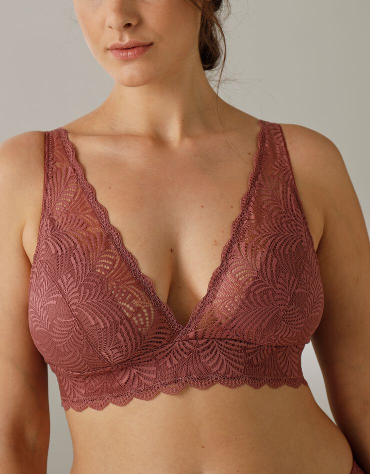 Soutien-gorge forme foulard en dentelle stretch Taripa - sans armatures (pourpre) Soutien-gorge forme foulard en dentelle stretch Taripa - sans armatures (pourpre)