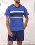 Pyjama short tricolore - lot de 2 (bleu + gris)