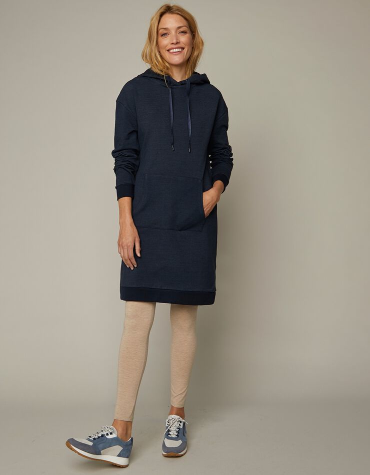 Robe à capuche, molleton gratté (indigo) Robe à capuche, molleton gratté (indigo)