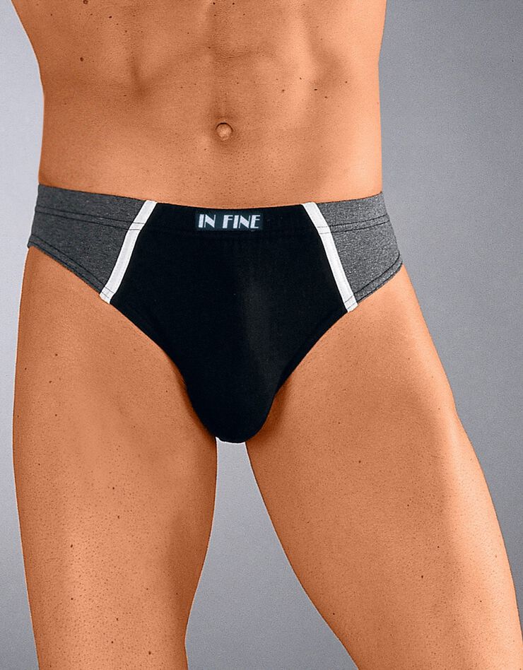Slip fermé taille basse - lot de 8 (noir / gris) Slip fermé taille basse - lot de 8 (noir / gris)