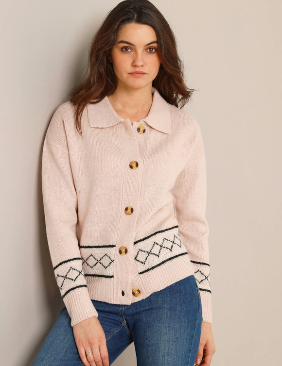 Gilet d&eacute;tail jacquard  (naturel)