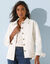 Veste droite boutonnée, toile (écru)