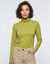 Sous-pull uni col roul&eacute; stretch (vert mousse)